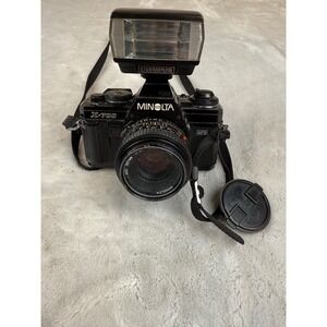 Minolta X-700 35mm SLR Film Camera with MD 50mm 1.7 Lens and Olympus Flash